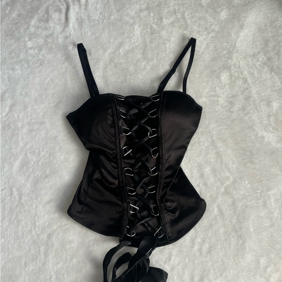 Spirit Black Lace-Up Corset Top - Picture 2 of 4